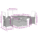 vidaXL Ensemble à manger de jardin 4 Pièces avec coussins noir