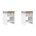 vidaXL Table de chevet 2 Pièces Blanc 41 x 40 x 45 cm Bois d'ingénierie