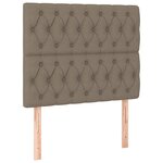 vidaXL Sommier à lattes de lit avec matelas Taupe 100x200 cm Tissu