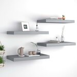 vidaXL Étagères murales flottantes 4 Pièces gris 50x23x3 8 cm MDF