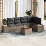 vidaXL Ensemble de canapé de jardin 6 Pièces Gris 264 x 154 x 85 cm