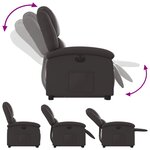 vidaXL Fauteuil inclinable électrique marron foncé cuir véritable