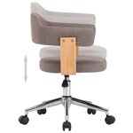vidaXL Chaises pivotantes à manger lot de 6 taupe bois courbé et tissu