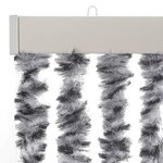 vidaXL Rideau anti-mouches gris et noir et blanc 100x220 cm chenille