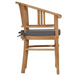 vidaXL Ensemble à manger de jardin 3 Pièces coussins bois de teck massif