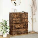 vidaXL Buffet chêne fumé 80x35x99 cm bois d'ingénierie