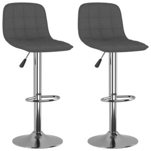vidaXL Tabourets de bar lot de 2 gris foncé tissu