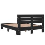 vidaXL Cadre de lit sans matelas noir 135x190 cm