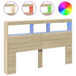 vidaXL Armoire tête de lit avec LED chêne sonoma 160x17x102 cm
