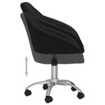 vidaXL Chaise pivotante de salle à manger Noir Tissu