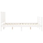 vidaXL Cadre de lit avec tête de lit blanc 120x200 cm bois massif
