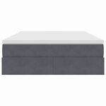 vidaXL Lit avec rangement et matelas Gris foncé 140 x 190 cm Velours