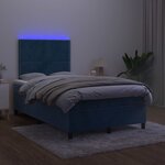 vidaXL Sommier à lattes de lit matelas et LED Bleu foncé 120x200 cm