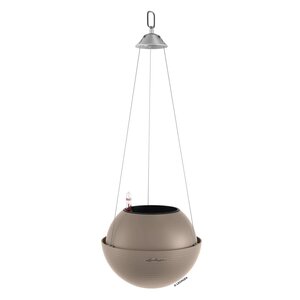 LECHUZA Jardinière suspendue BOLA Color 23 ALL-IN-ONE Marron sable