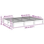 VidaXL Cadre de lit familial sans matelas marron ciré 240x200 cm