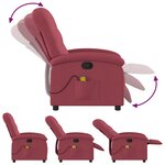 vidaXL Fauteuil de massage inclinable Rouge bordeaux Tissu