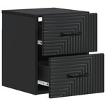 vidaXL Cabinet de chevet mural avec tiroir Noir 34 5 x 33 x 40 cm