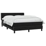 vidaXL Sommier à lattes de lit avec matelas noir 140x210 cm velours