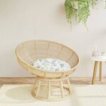 vidaXL Coussin rond à motif de feuilles Ø 60 x11 cm tissu oxford