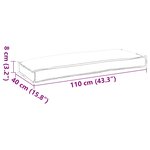 vidaXL Coussin pour banc de palette Motif de feuille 110 x 40 x 8 cm