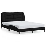 vidaXL Cadre de lit sans matelas Hvar noir 120x200 cm tissu