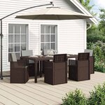 vidaXL Ensemble de salle à manger pour jardin avec coussin 7 Pièces PP