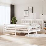 vidaXL Cadre de lit Blanc Bois massif 180x200 cm Super King