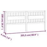 vidaXL Tête de lit Blanc 205 5x4x100 cm Bois massif de pin