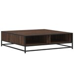 vidaXL Table basse chêne marron 100x100x30 cm bois d'ingénierie/métal
