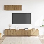 vidaXL Meubles TV muraux 3 Pièces chêne artisanal 100x30x30 cm