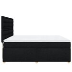 vidaXL Sommier à lattes de lit avec matelas Noir 180x200 cm Tissu
