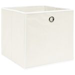 vidaXL Boîtes de rangement 4 Pièces Blanc 32x32x32 cm Tissu