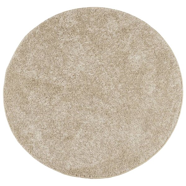 vidaXL Tapis ISTAN à poils longs aspect brillant beige Ø 120 cm