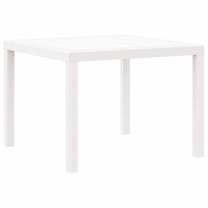 vidaXL Table de jardin pour repas Blanc 100 x 100 x 73 cm polyrotin