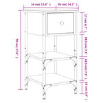vidaXL Table de chevet chêne sonoma 34x36x70 cm bois d'ingénierie