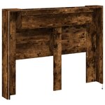 vidaXL Armoire tête de lit avec LED chêne fumé 140x16 5x103 5 cm