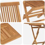 vidaXL Ensemble Bistro de Jardin Pliable 3 Pièces en Bois d'Acacia Massif
