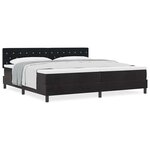 vidaXL Lit à ressorts avec matelas Noir 200 x 200 cm tissu