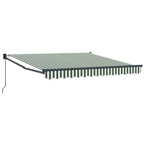 vidaXL Auvent Rayé Vert et blanc 3 x 2 5 m Polyester et métal
