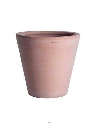Vase contemporain évasé en terre cuite, H 62 cm, D 63 cm Terre cuite