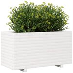 vidaXL Jardinière blanc 90x40x49 5 cm bois de pin massif
