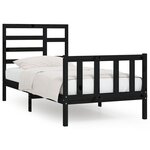 vidaXL Cadre de lit sans matelas noir 100x200 cm bois massif de pin