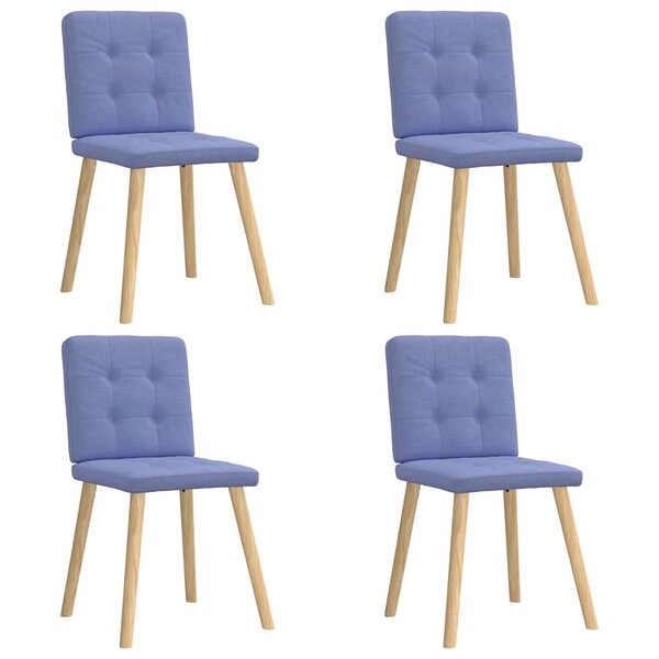 vidaXL Chaises à manger lot de 4 bleu jean tissu