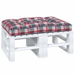 vidaXL Coussin de palette motif à carreaux rouge 120x80x12 cm tissu