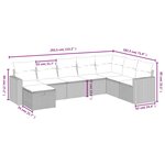 vidaXL Salon de jardin 8 Pièces avec coussins gris résine tressée