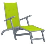 vidaXL Chaise de terrasse avec repose-pied et coussin Acacia solide