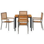 vidaXL Set de salle à manger jardin 3 pièces Gris Métal et bois Moyen