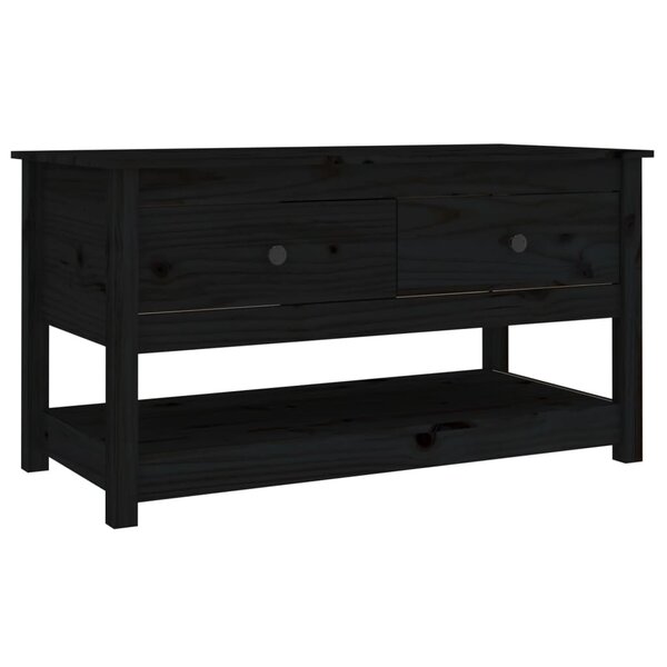 vidaXL Table basse Noir 102x49x55 cm Bois massif de pin