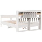 vidaXL Lit bibliothèque sans matelas blanc 135x190 cm bois pin massif