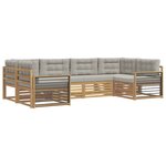 vidaXL Ensemble de canapés d'extérieur 6 pc Blanc et gris clair